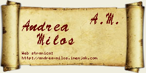 Andrea Miloš vizit kartica